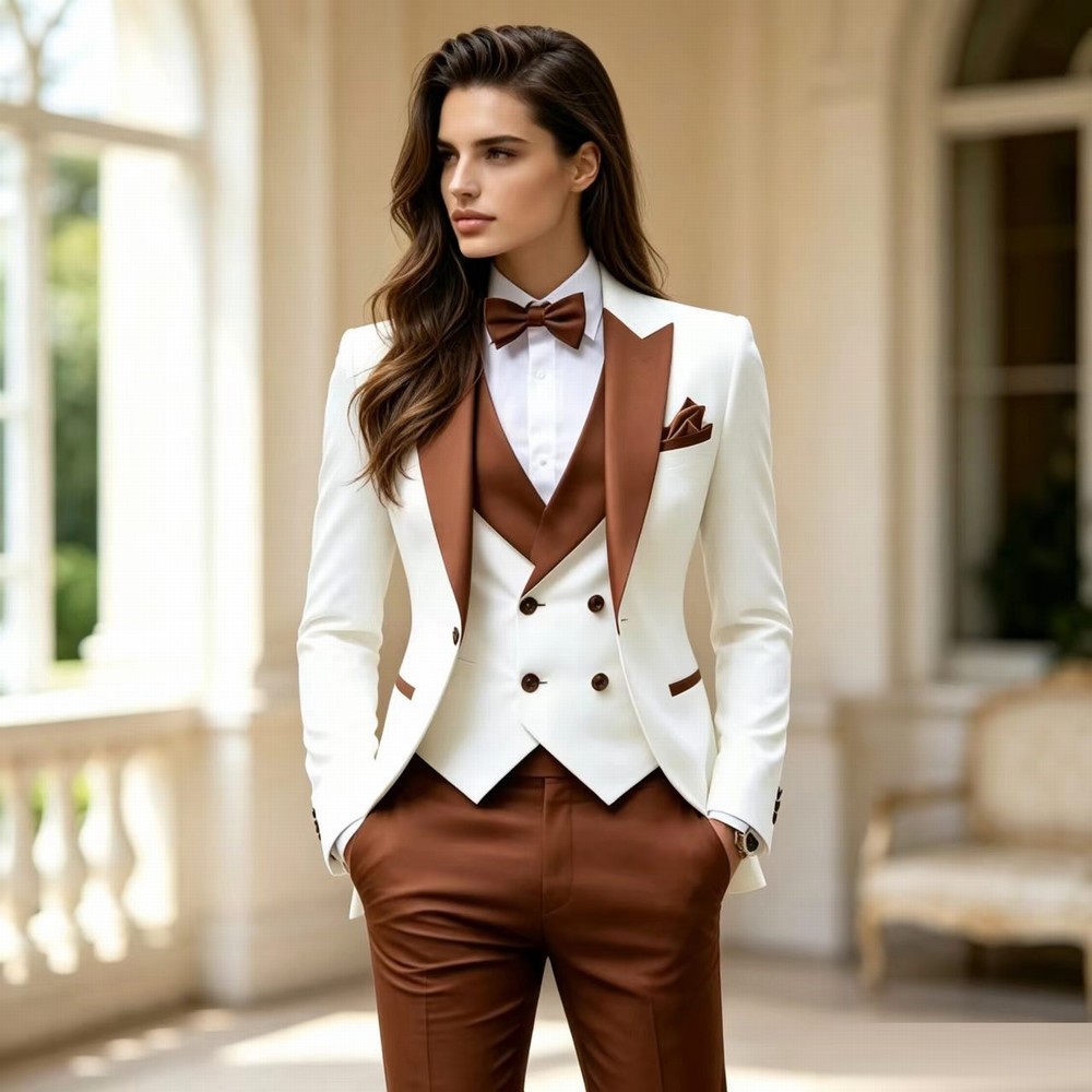 Blazer Set Women Formal - Abito formale da donna in marrone