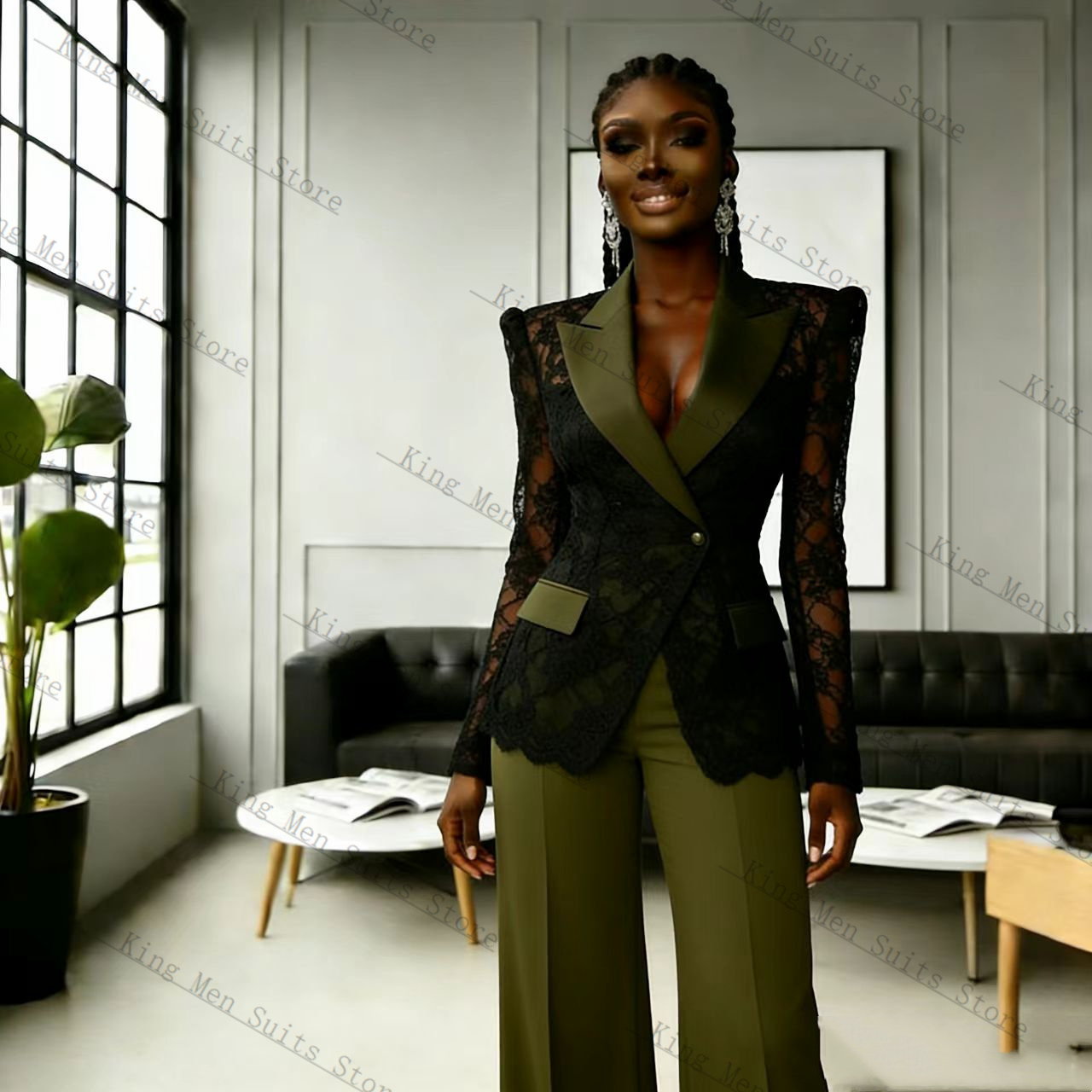 Women'S Formal Wear Wedding - Completo da Donna Verde e Nero