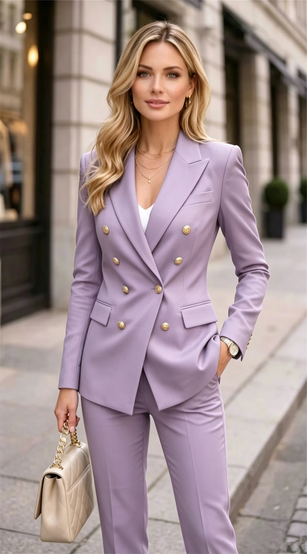 Blazer Set Women Formal - Completo da Donna in Lavanda a