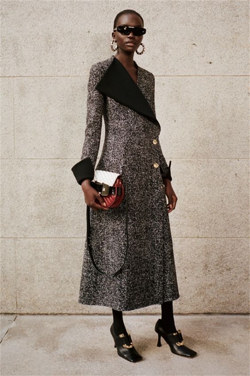 Women Formal Wear Designers - Cappotto lungo da donna gessato di
