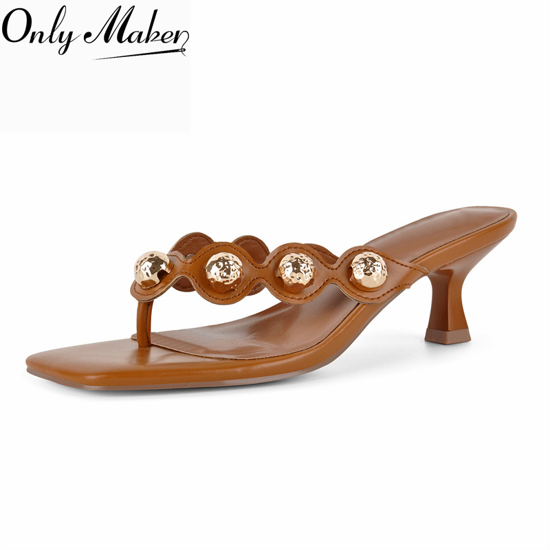 Kitten Heel Women - Onlymaker Sandali Mule con Punta Quadrata