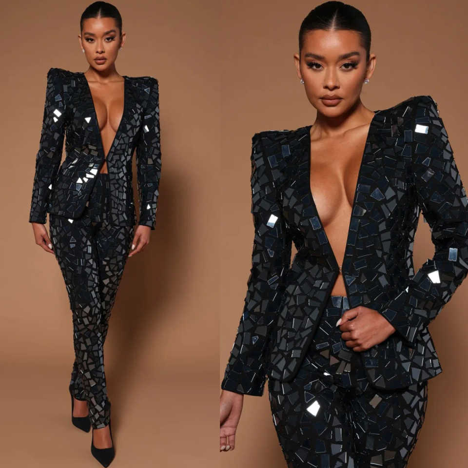 Women Formal Wear Designers - Designer Grandi Diamanti Pantaloni da donna