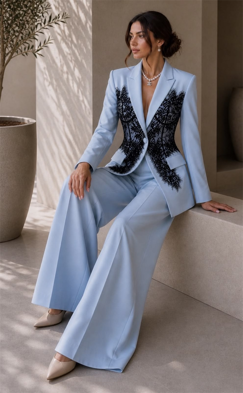Women'S Formal Wear Wedding - Elegante Completo Blu da Donna, Set