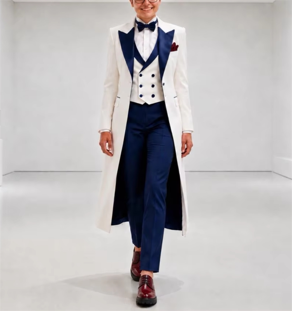 Women'S Formal Wear Wedding - Giacca da Donna Blu Navy e