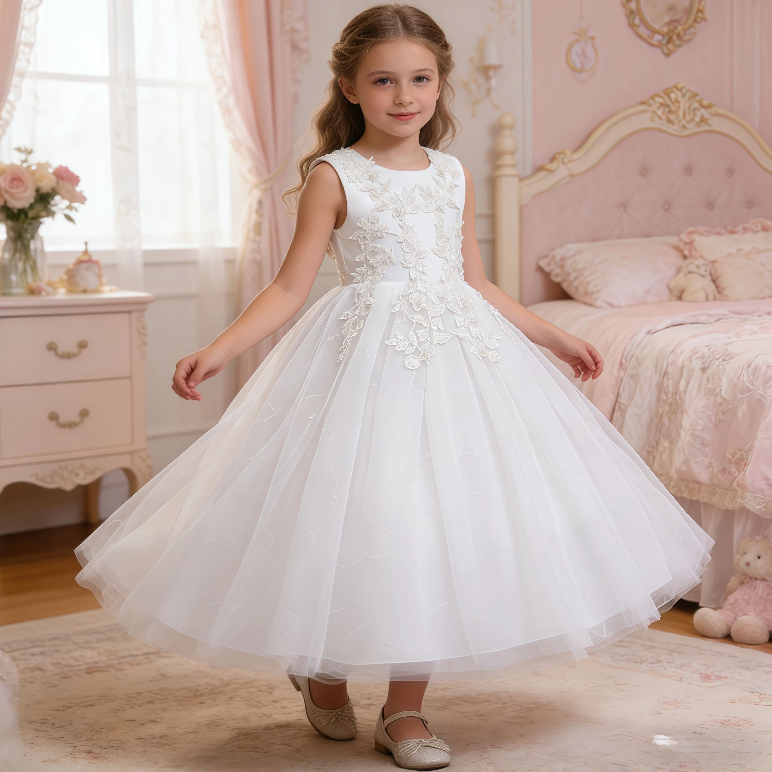 Abito lungo bianco da damigell - Women'S Formal Wear For Girls recensione e prezzo
