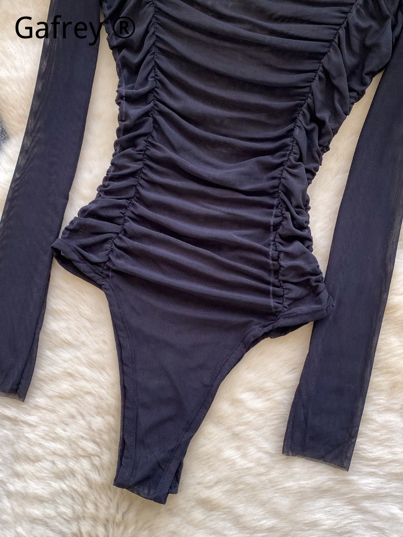 Body Sexy Grigio in Rete Arric - Turtleneck Bodysuit Office recensione e prezzo